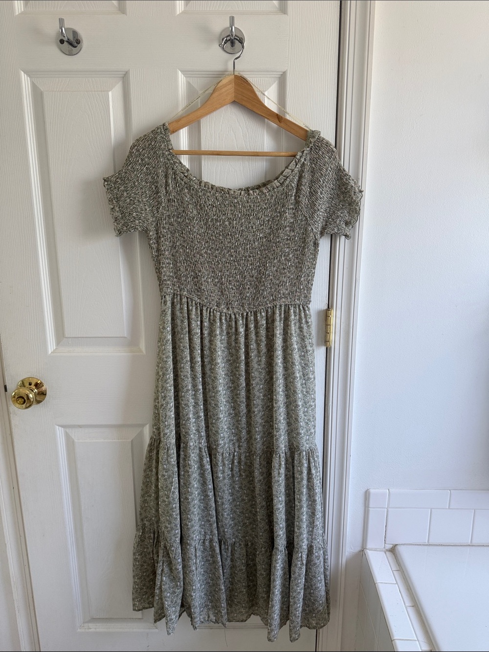 Sage floral midi dress